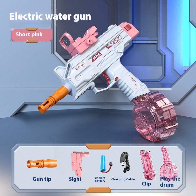 Tophatter's™ Electric UZI Water Gun Pink Short Water Guns - Tophatter Daily Deals