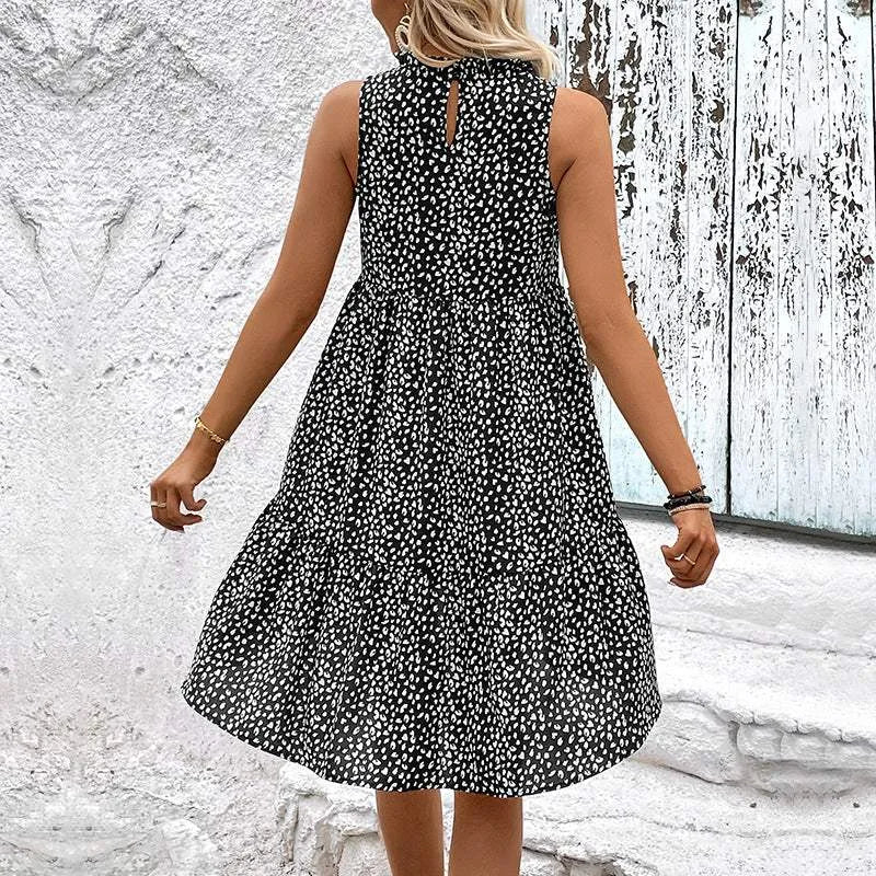 Leopard Print Sleeveless Mini Dress Casual Dresses - Tophatter Daily Deals