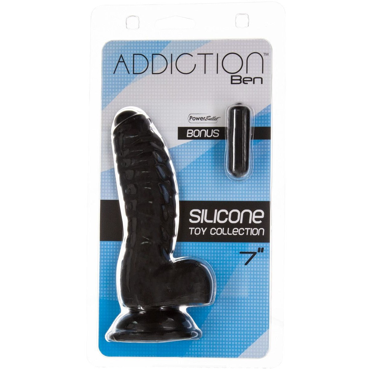 Addiction Ben 7" Silicone Dildo in Black Realistic Dildo - Tophatter Daily Deals