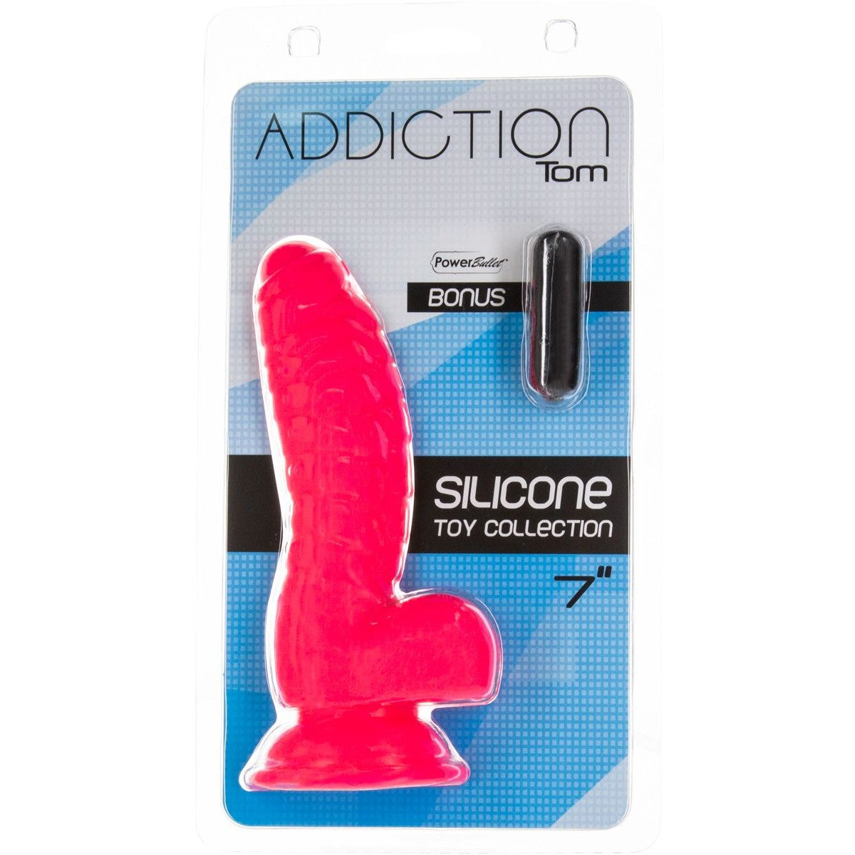 Addiction Tom 7" Silicone Dildo in Pink Realistic Dildo - Tophatter Daily Deals