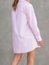 Button Up Long Sleeve Mini Shirt Dress Casual Dresses - Tophatter Daily Deals