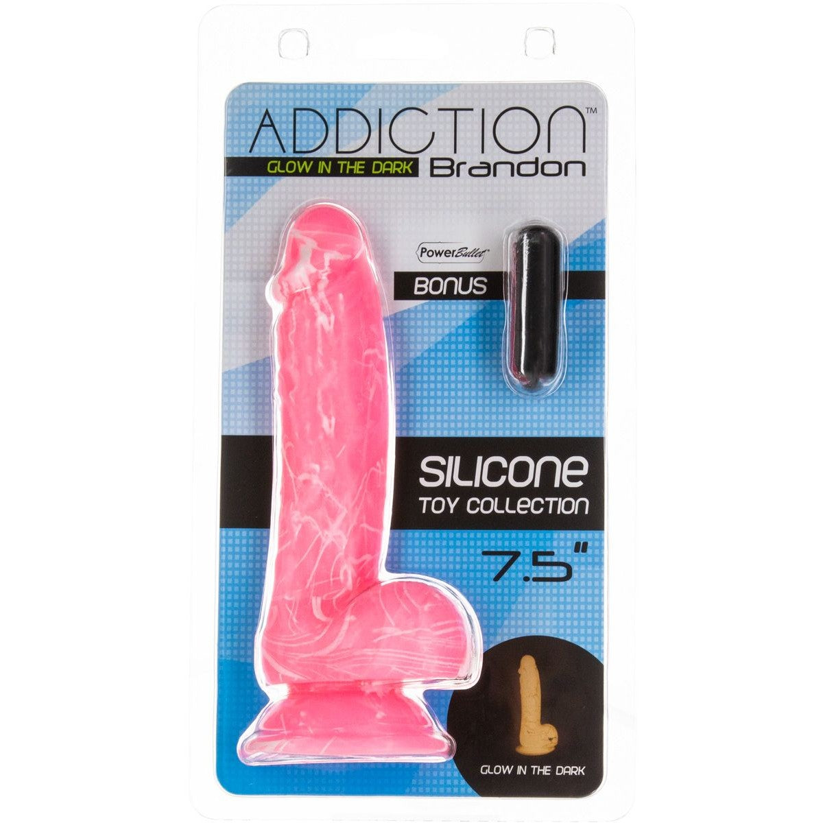 Addiction Brandon 7.5" Silicone Dildo in Pink Realistic Dildo - Tophatter Daily Deals