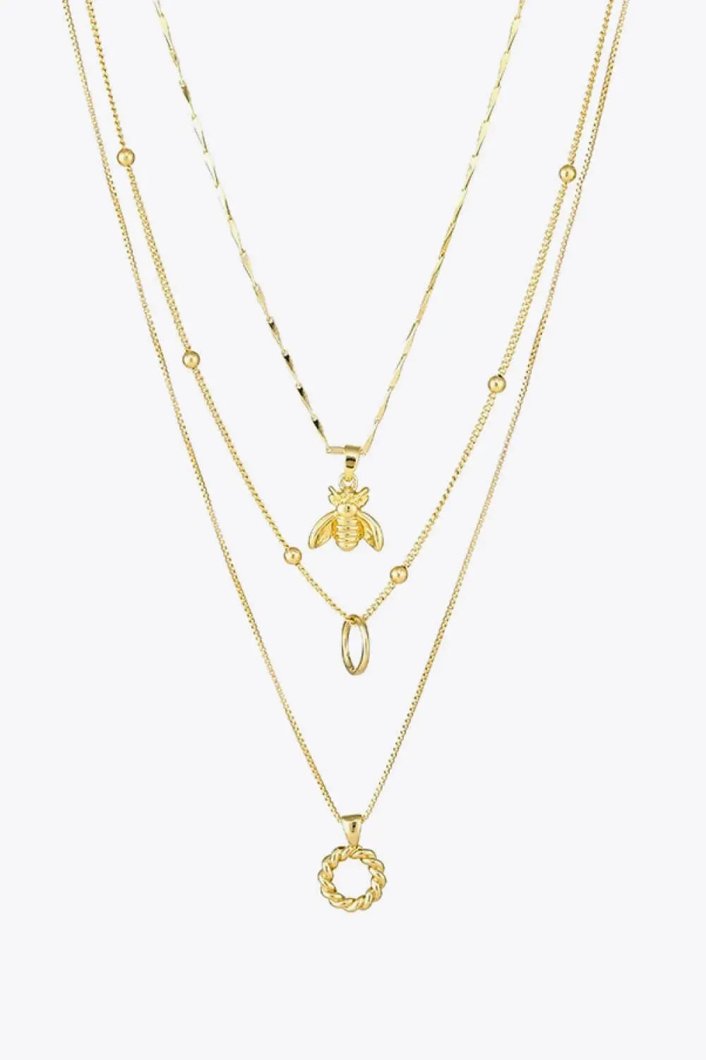 Twisted Detail Necklace Three-Piece Set Necklaces - Tophatter Daily Deals