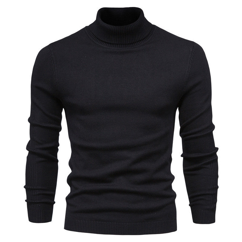 Soft Men's Turtleneck Sweater - Slim Fit Viscose Winter Black 3D Changing Face Moving Picture Frame - Tophatter Daily Deals
