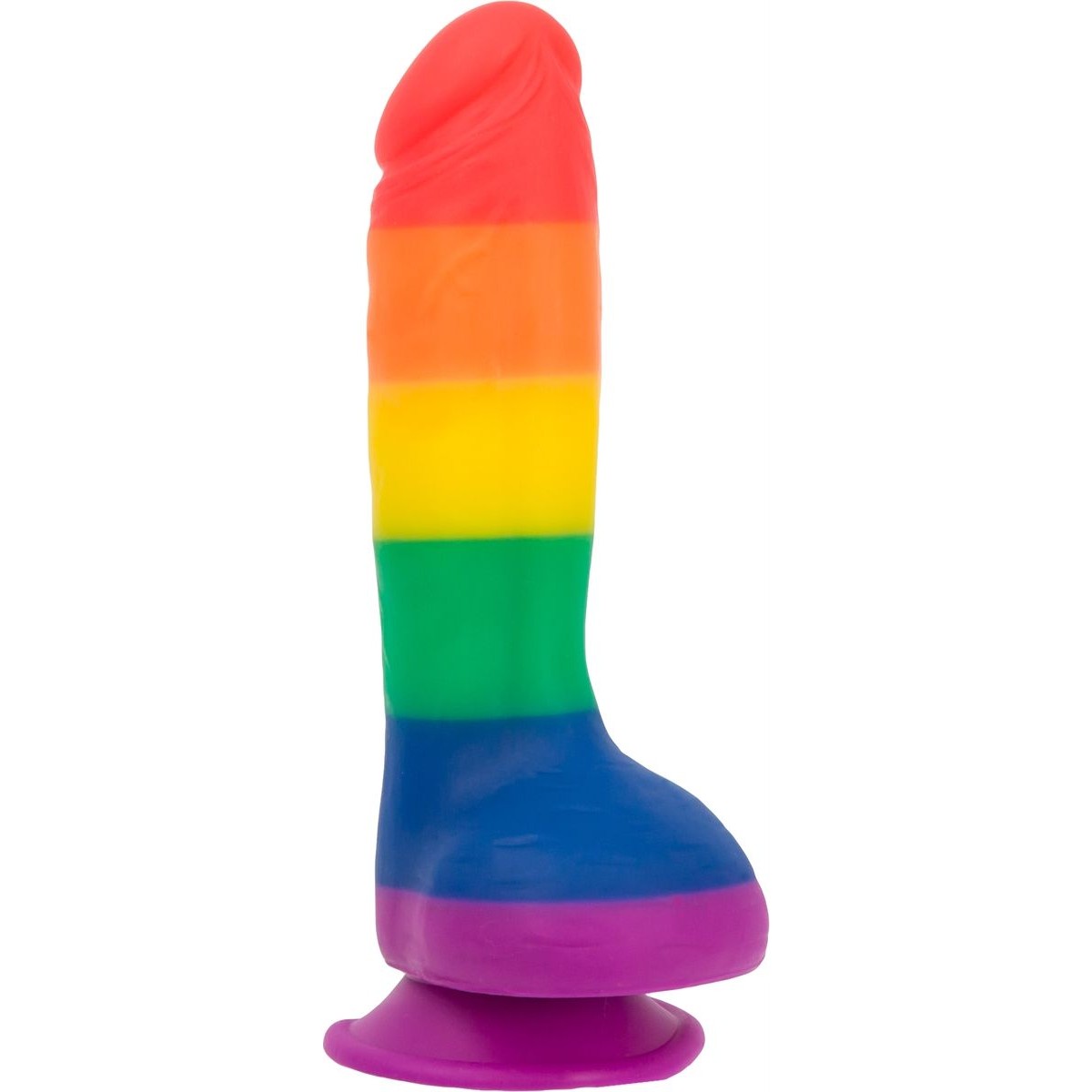 Addiction Justin 8" Silicone Dildo in Rainbow Realistic Dildo - Tophatter Daily Deals
