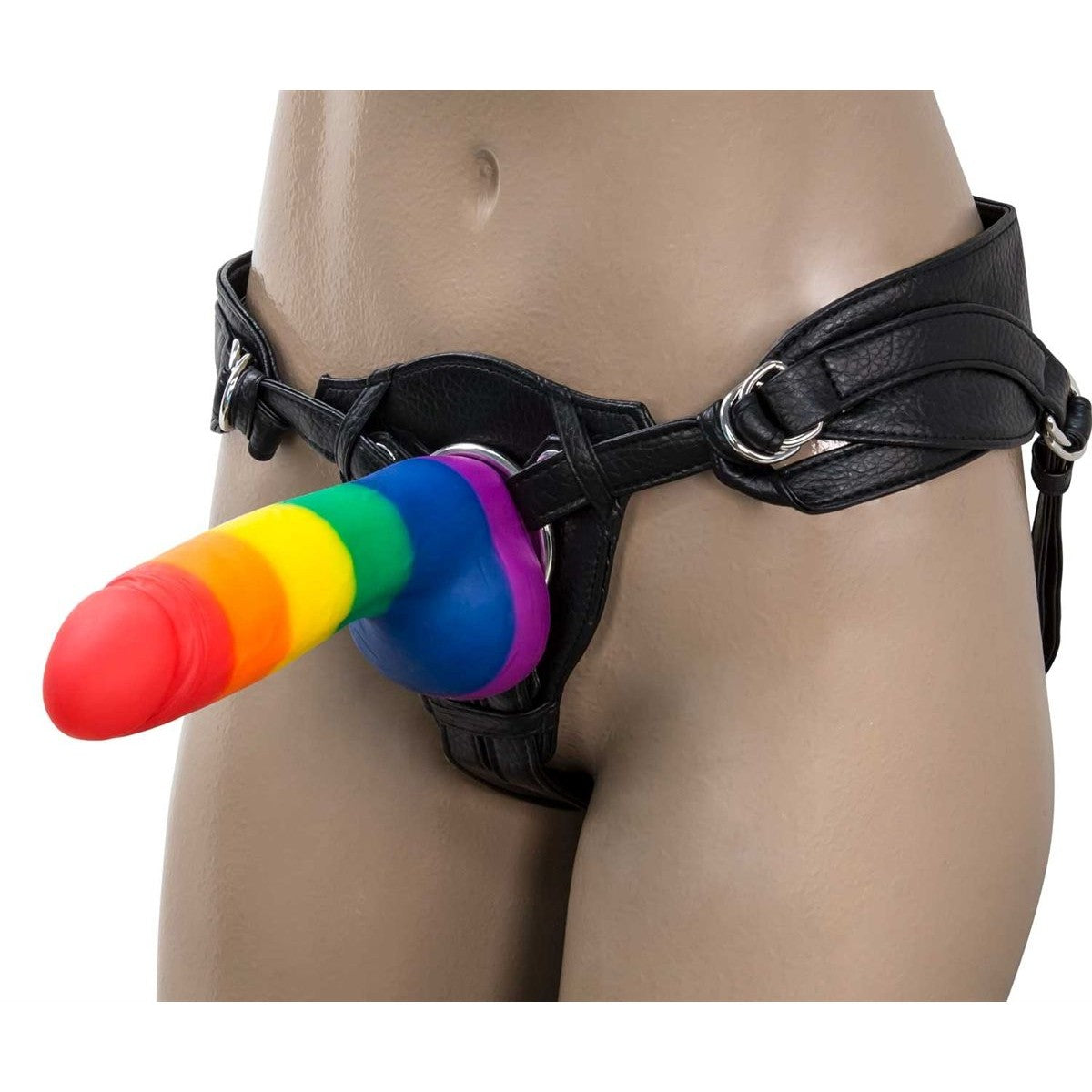 Addiction Justin 8" Silicone Dildo in Rainbow Realistic Dildo - Tophatter Daily Deals
