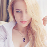 925 Sterling silver ladies purple crystal pendant necklace 0 - Tophatter Daily Deals