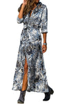 Botanical Print Maxi Shirt Dress Casual Dresses - Tophatter Daily Deals