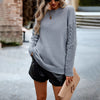 Soft Cozy Women Sweater - Round Neck, Cable Knit Wool Gray 3D Changing Face Moving Picture Frame - Tophatter Daily Deals