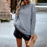Soft Cozy Women Sweater - Round Neck, Cable Knit Wool Gray 3D Changing Face Moving Picture Frame - Tophatter Daily Deals