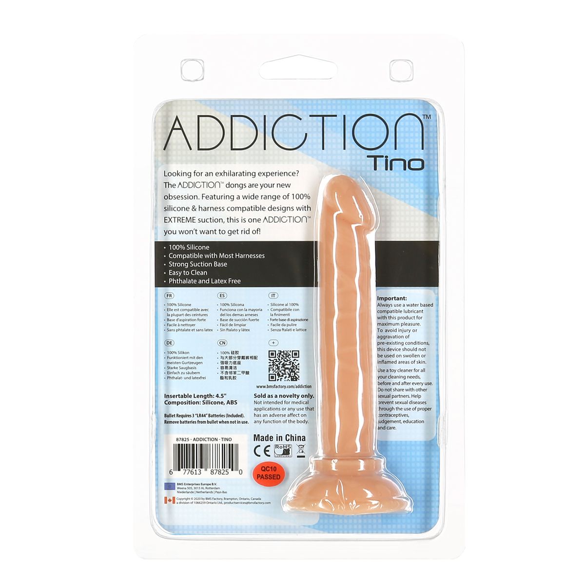 Addiction Tino 5.25" Silicone Dildo in Ivory Realistic Dildo - Tophatter Daily Deals
