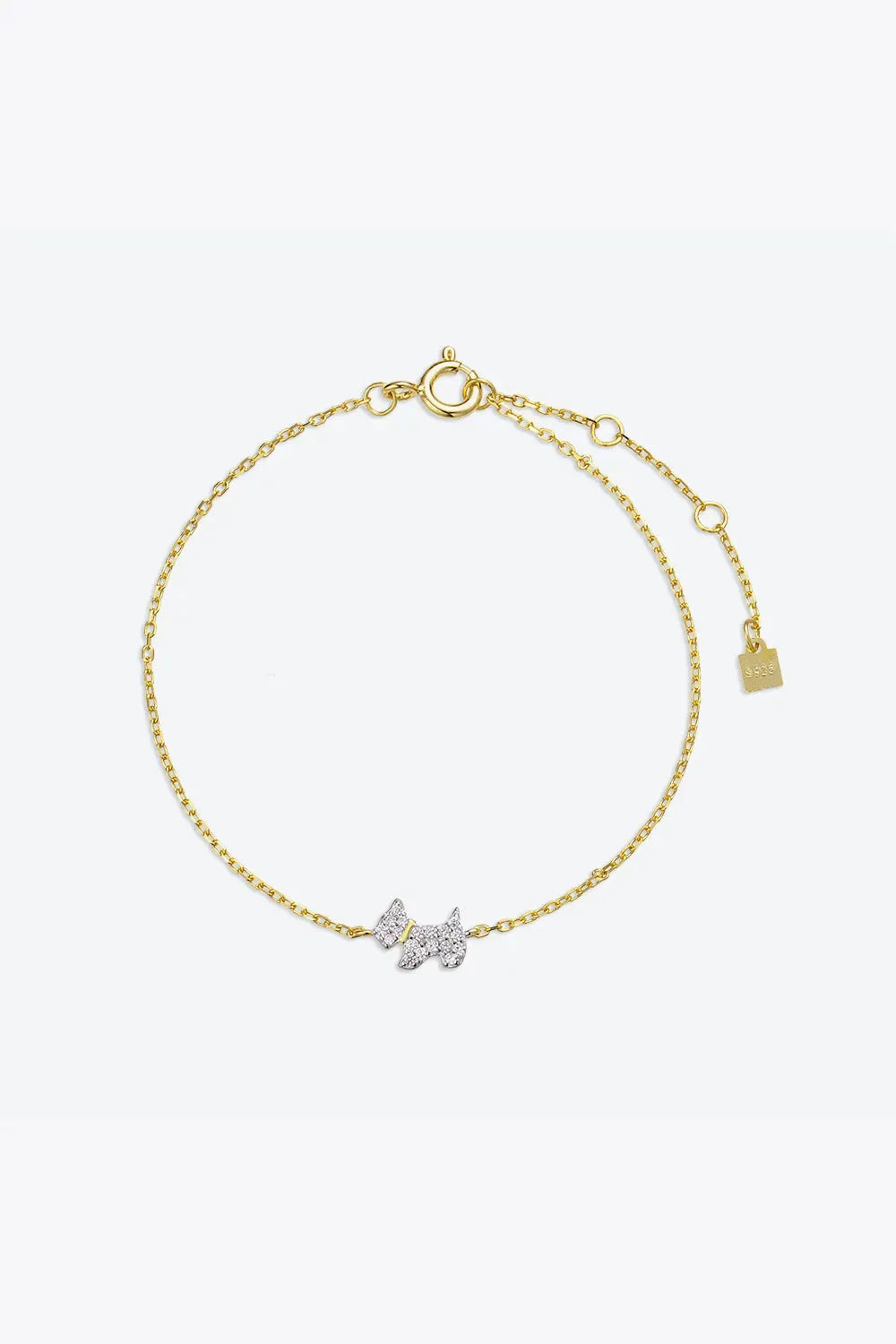 Puppy Zircon 925 Sterling Silver Bracelet Gold One Size Bracelets - Tophatter Daily Deals