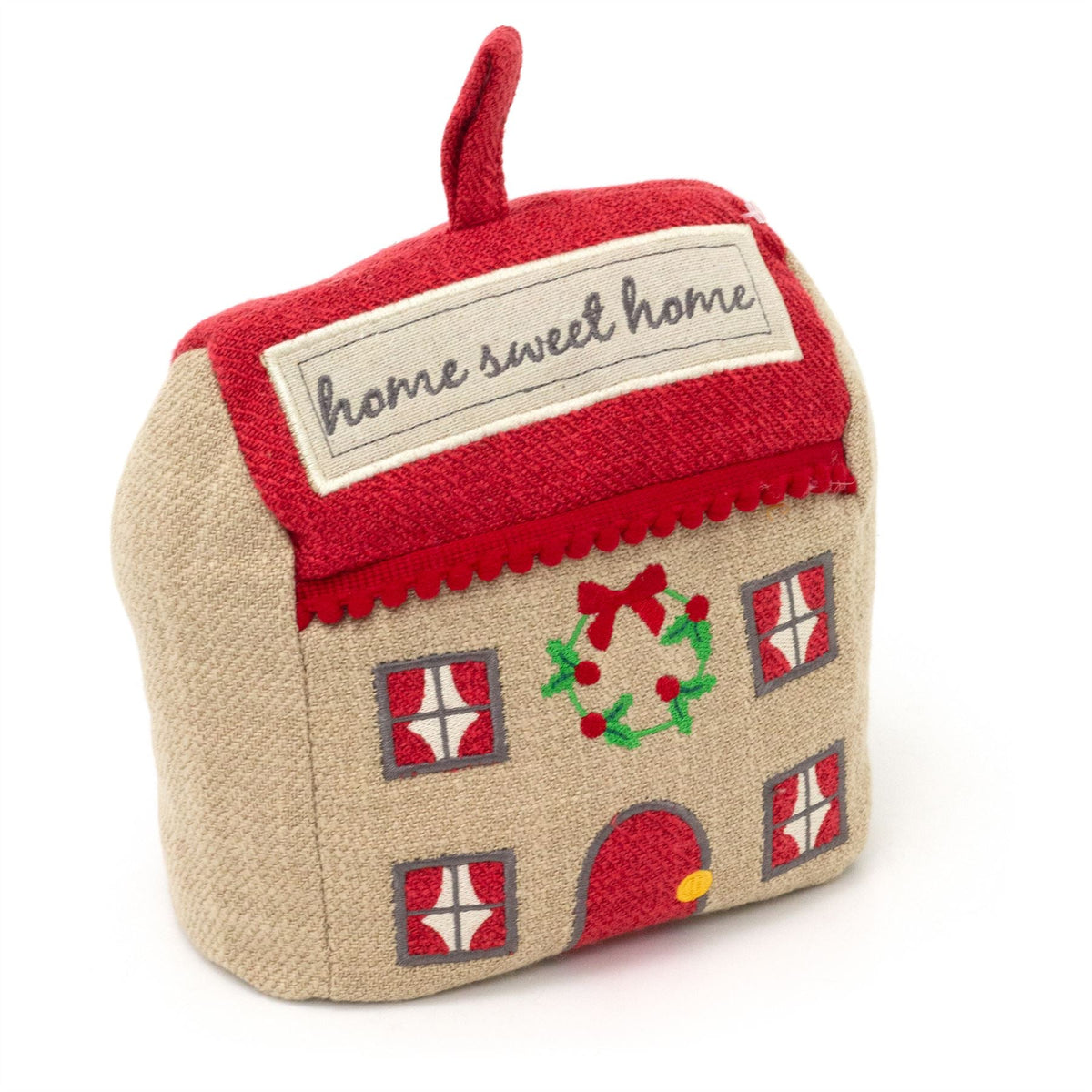 Home Sweet Home Christmas Cottage Doorstop | Festive Fabric House Door Stop 17cm Doorstop - Tophatter Daily Deals