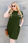 Basic Bae Full Size Round Neck Short Sleeve Dress with Pockets Casual Dresses - Tophatter Daily Deals