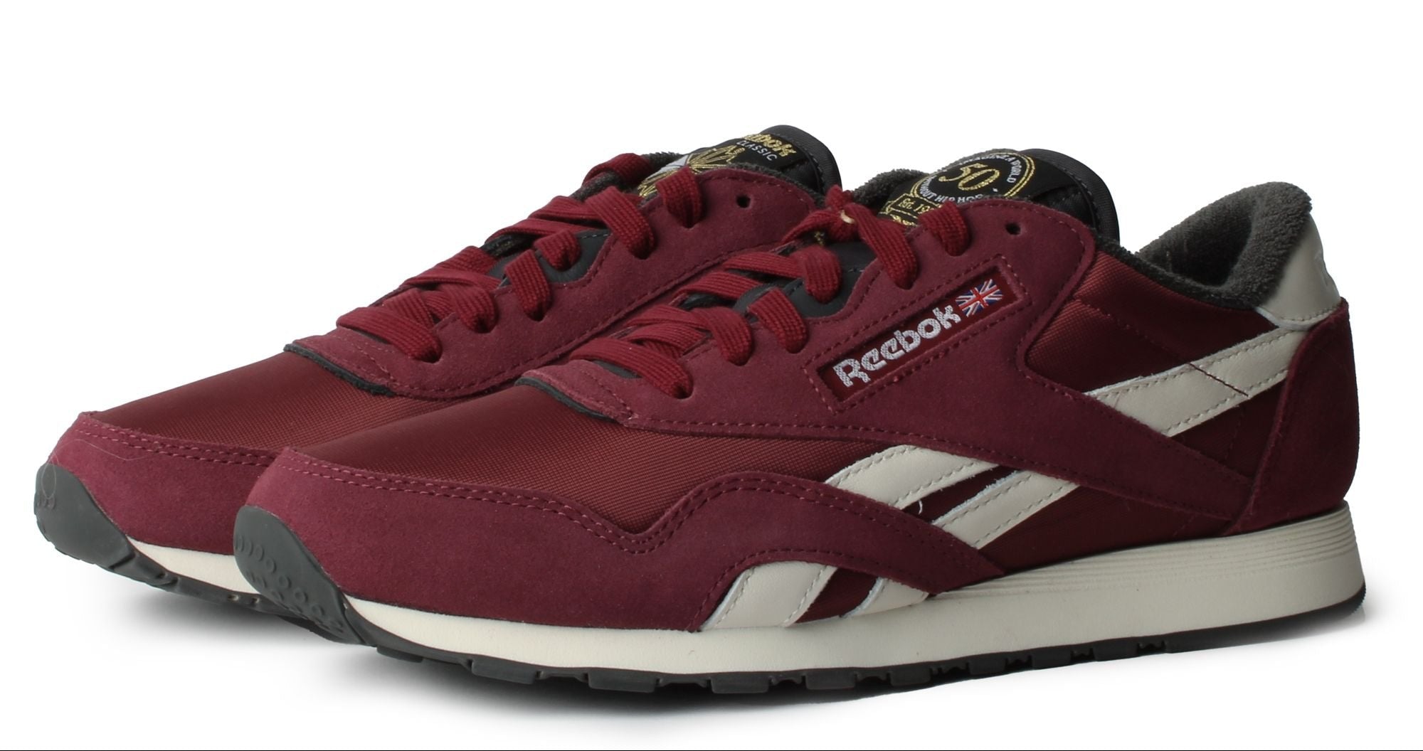 Reebok Men's Classic Nylon Shoes - Clamar/Chalk/Cdgry7 Clamar Chalk Cdgry7 Footwear - Tophatter Daily Deals