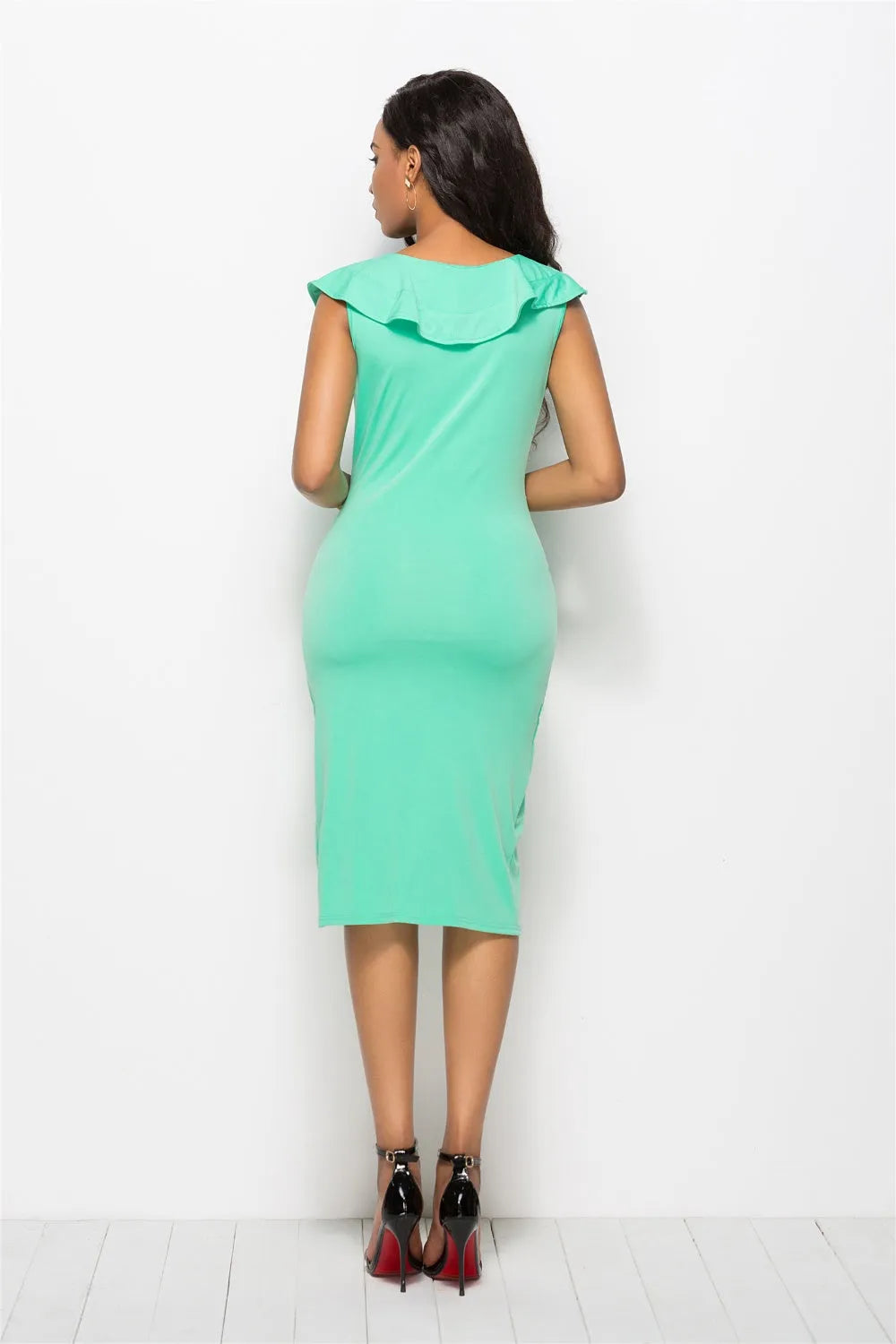 Ruched Ruffled Cap Sleeve Dress Cocktail Dresses - Tophatter Daily Deals