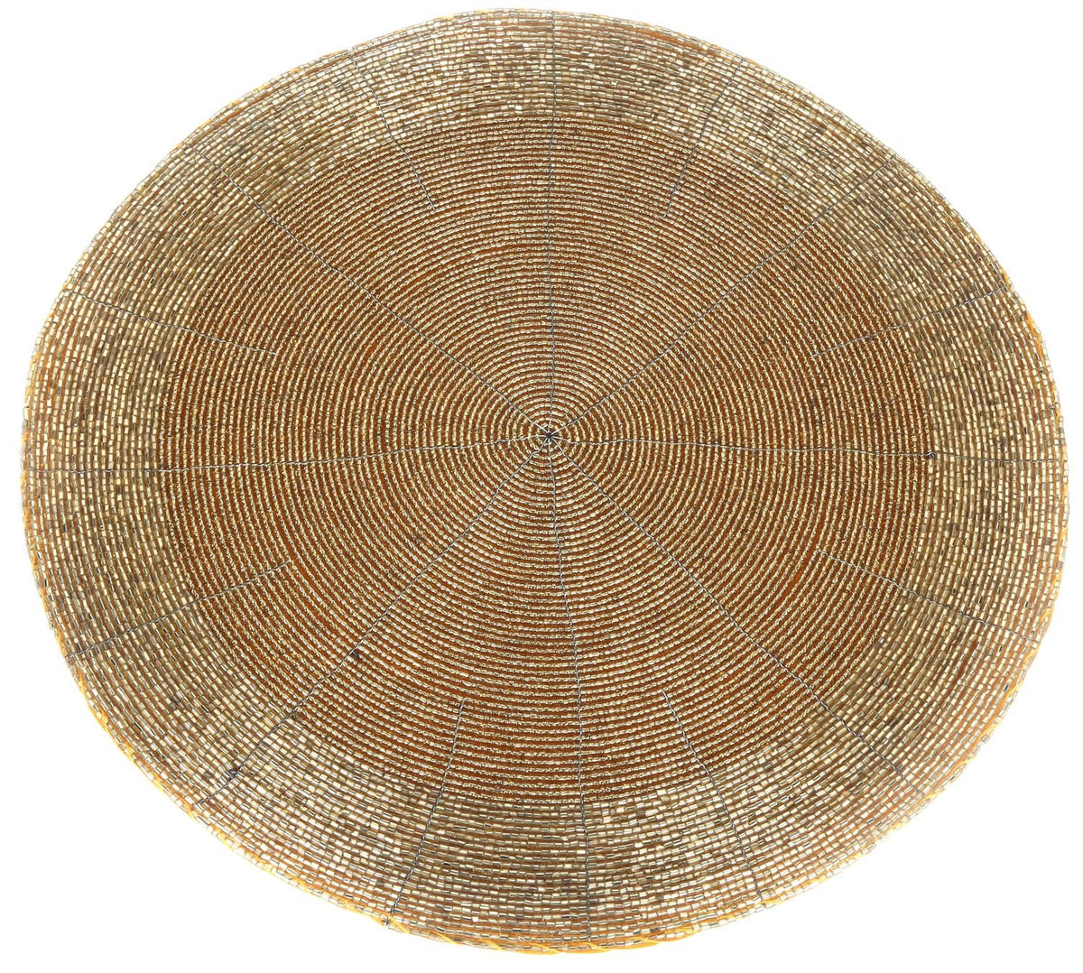 Round Gold Furniture Dining Table Woven Glass Bead Placemat 30cm Placemat - Tophatter Daily Deals