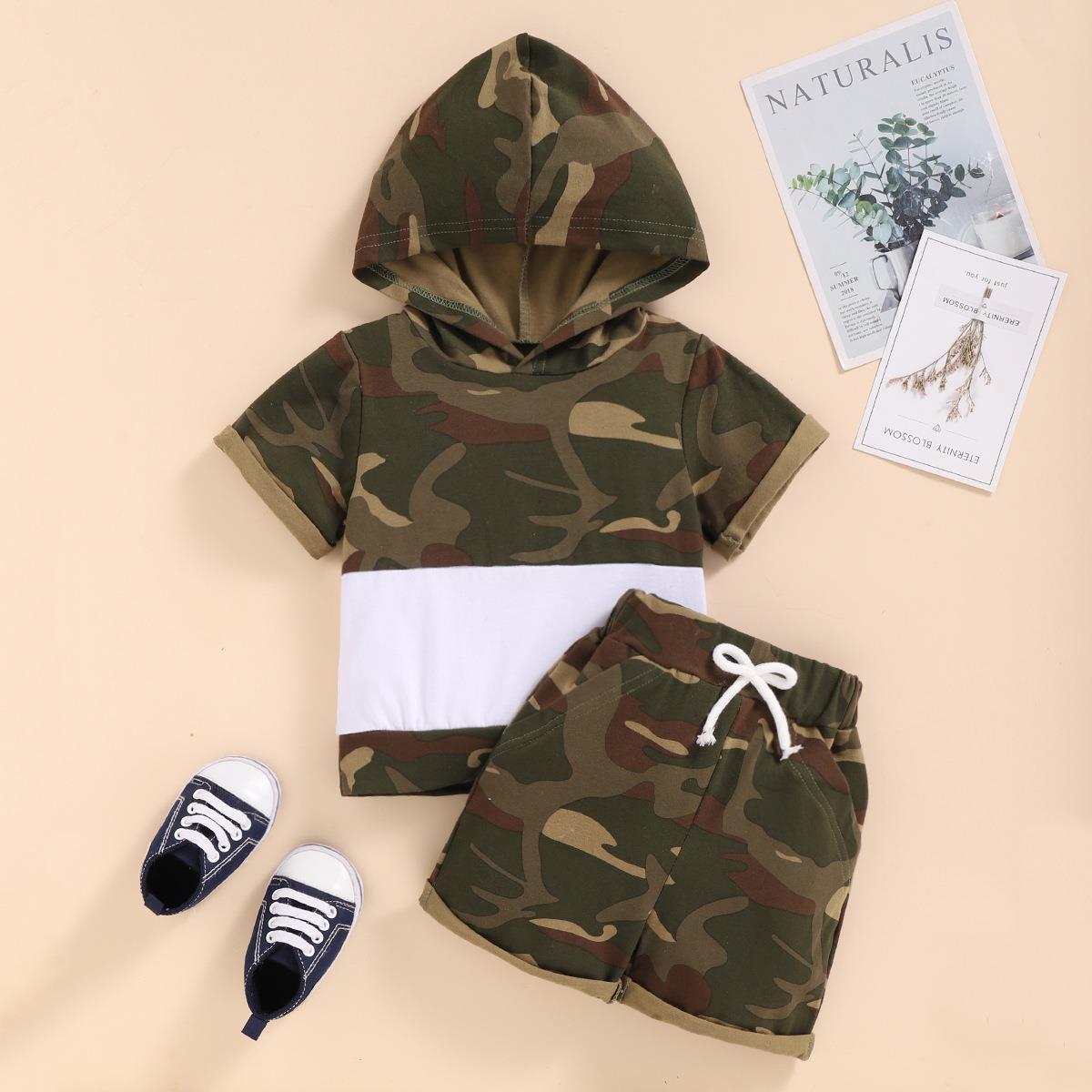 Boys' Summer Hooded Children's Casual Camouflage Shorts Camouflage 0 - Tophatter Daily Deals