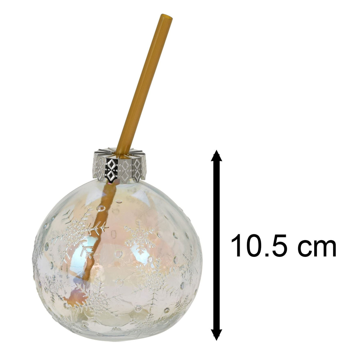 Christmas Bauble Drinking Jar | Novelty Glass with Straw for Festive Drinks Drinking Jar - Tophatter Daily Deals