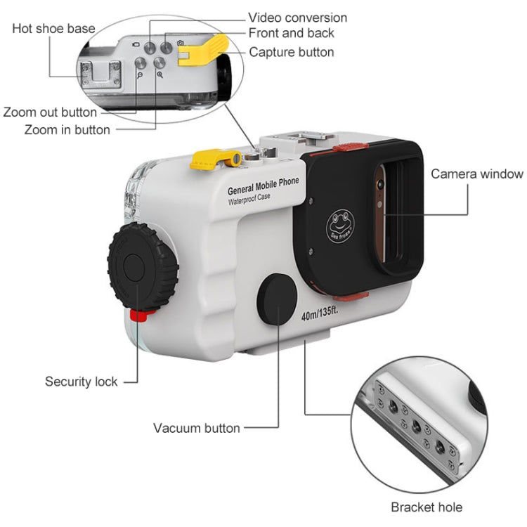 Bluetooth Phone Case Android Phone Diving 40m Waterproof Shell Diving Shell 0 - Tophatter Daily Deals