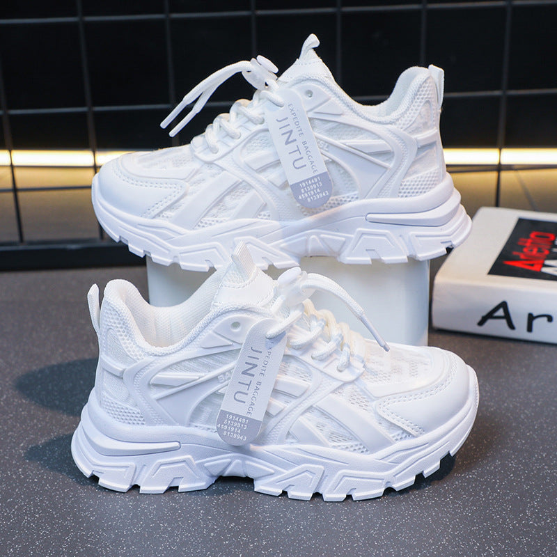 Boys 'and Girls' Comfortable Breathable Running White ' Shoes For Student White 0 - Tophatter Daily Deals