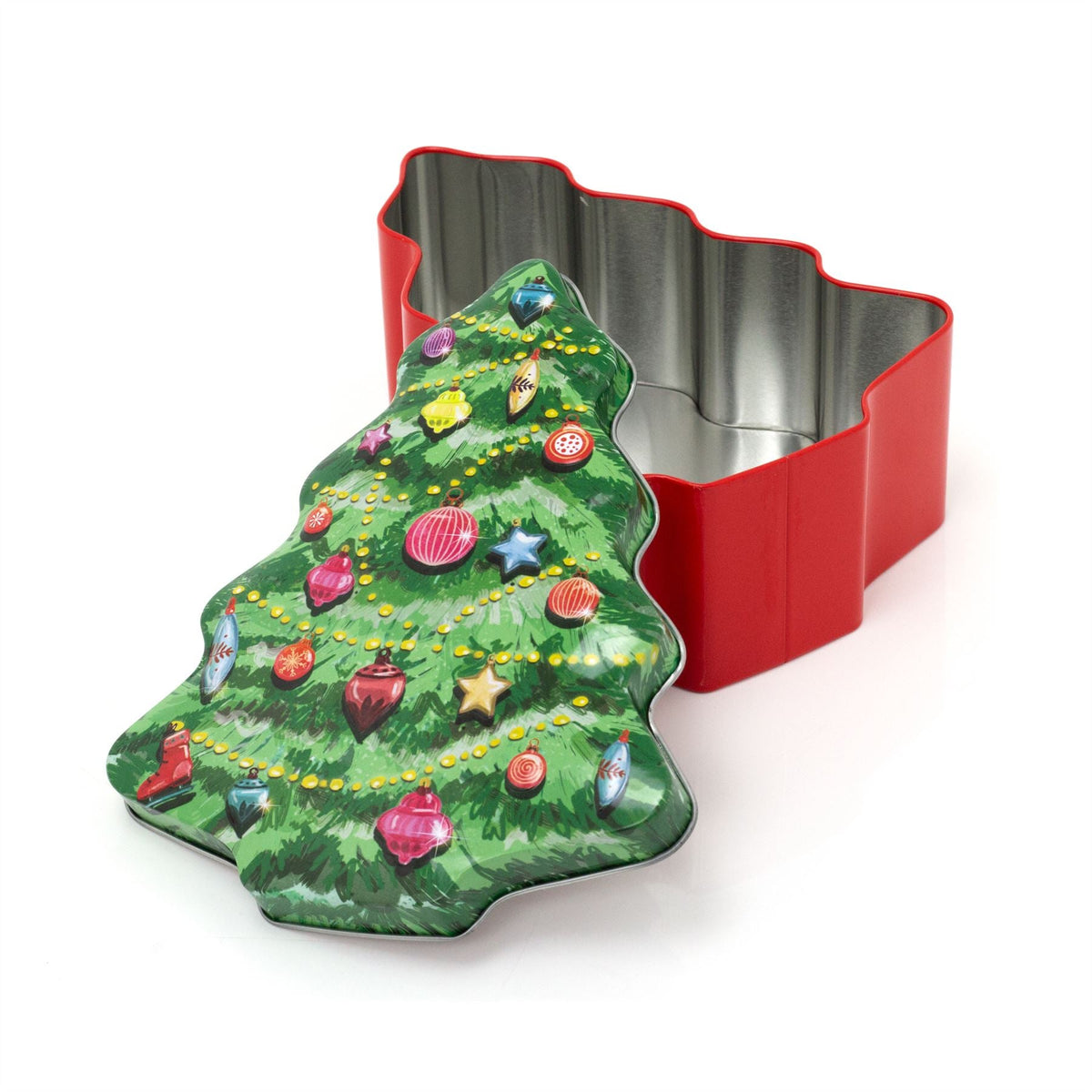 Charming Christmas Storage Tin With Festive Designs for Sweets Treats Surprises - Tree Tin - Tophatter Daily Deals