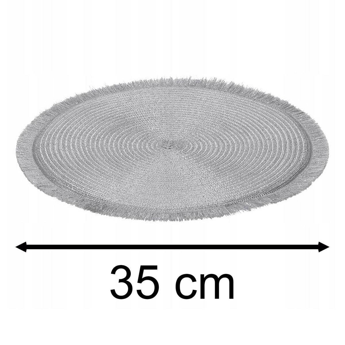 Silver Shimmer Round Placemat | Elegant Silver Woven Table Place Mat - 35cm Placemat - Tophatter Daily Deals