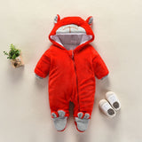 Autumn and winter newborn climbing suit Red 0 - Tophatter Daily Deals