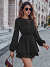 Round Neck Layered Mini Dress Casual Dresses - Tophatter Daily Deals