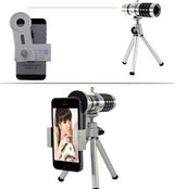 12X mobile telescope general 12 times long focal camera lens with three foot travel universal universal omnipotent 0 - Tophatter Daily Deals