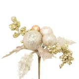 27cm Chic Glitter Christmas Spray Pick | Artificial Holly Christmas Decoration | Xmas Floral Spray Flower Pick - Design Varies One Supplied Foliage - Tophatter Daily Deals