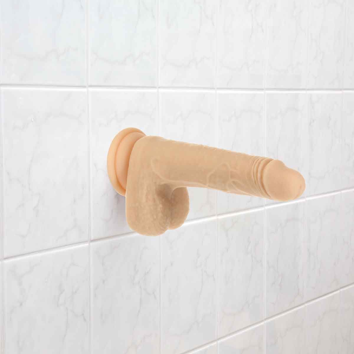 Naked Addiction The Freak Thrusting, Vibrating & Rotating Ivory Dildo 7.5" with Remote Realistic Vibrating Dildo - Tophatter Daily Deals
