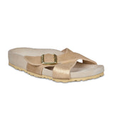 Birkenstock Siena Suede Leather Sandals Metallic Taupe 36 Medium Narrow Footwear - Tophatter Daily Deals
