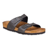 Birkenstock Women's Sydney Vegan Birko-Flor Sandals Anthracite 42 Regular Wide Footwear - Tophatter Daily Deals