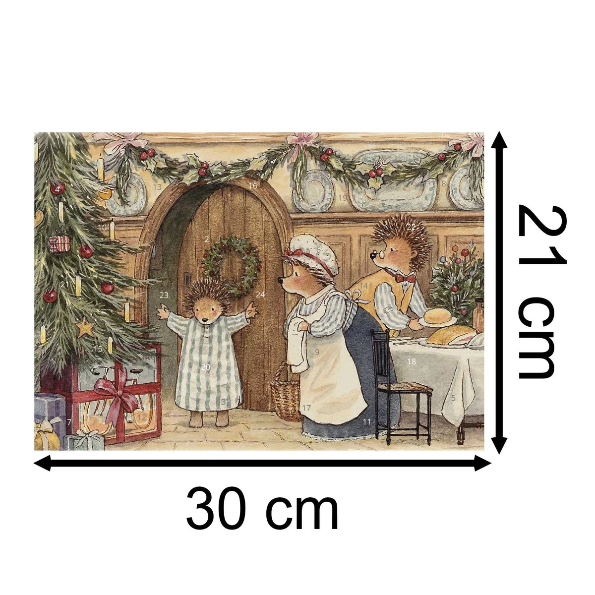 Hedgehog Christmas Advent Calendar | Traditional Picture Advent Calendar Advent Calendar - Tophatter Daily Deals