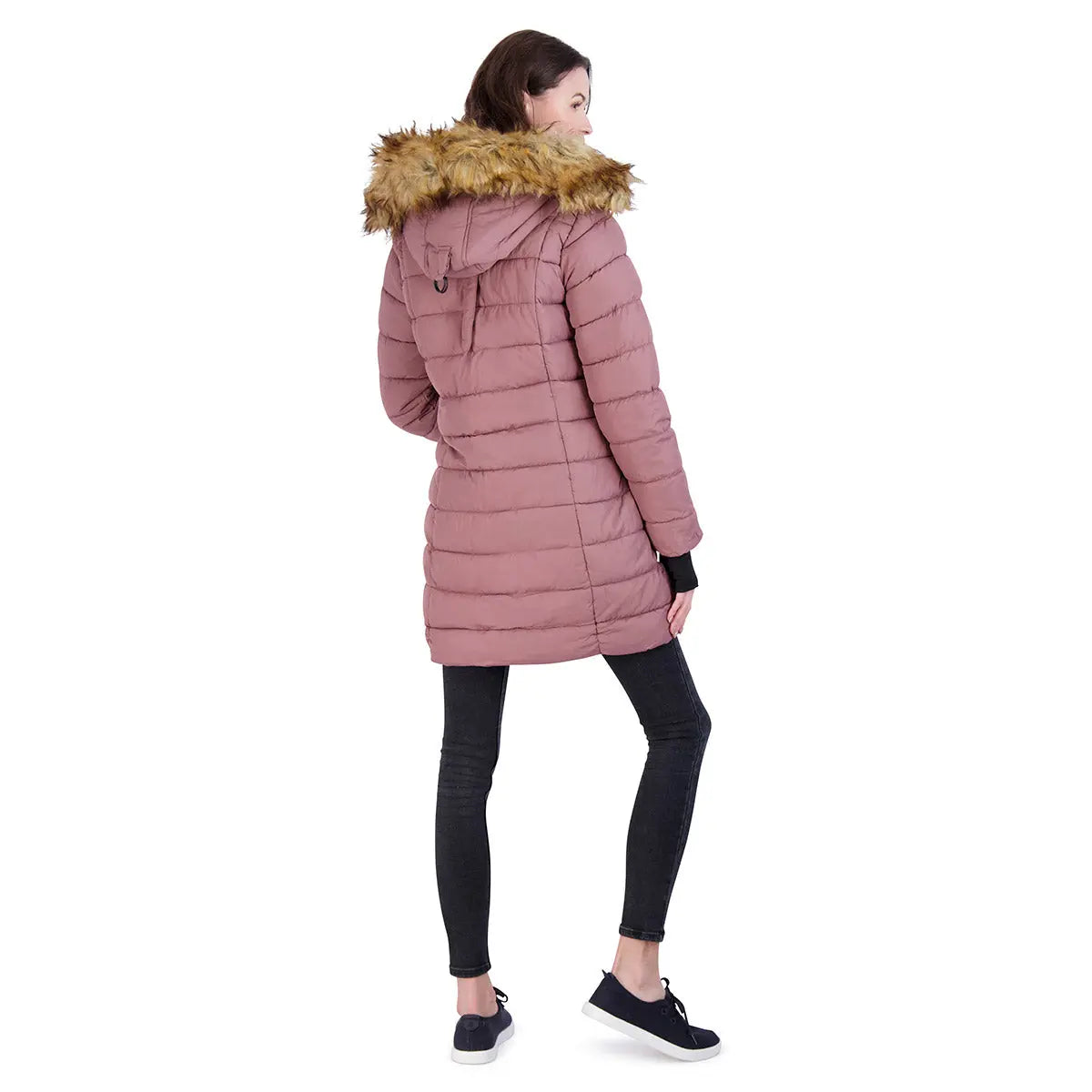 Steve Madden Women's Jacket with Faux Fur Hood Puffer - Tophatter Daily Deals