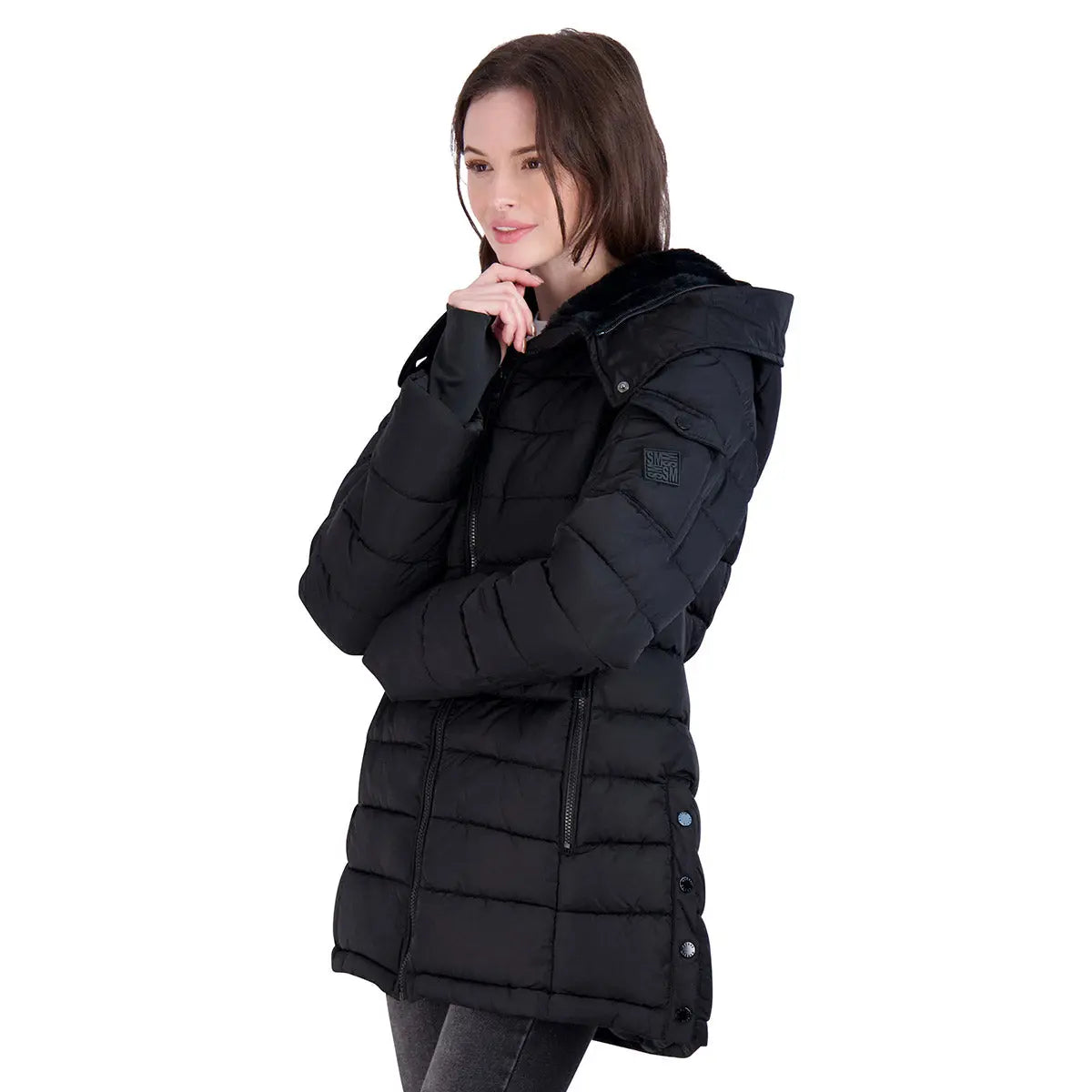 Steve Madden Women's Jacket with Fur Lined Hood Puffer - Tophatter Daily Deals