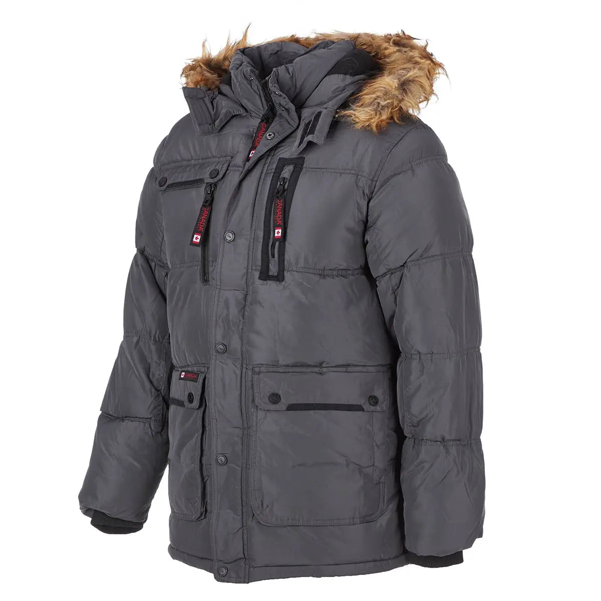 Canada Weather Gear Men's Fur Hooded Puffer Jacket Puffer - Tophatter Daily Deals