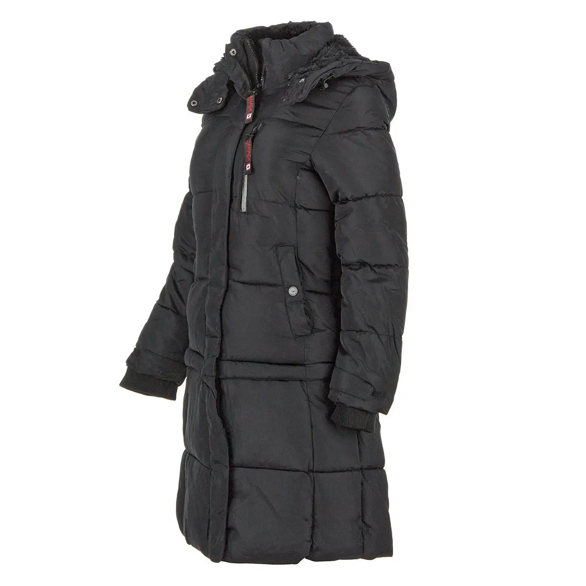 Canada Weather Gear Women's Long Puffer with Sherpa Lined Hood Puffer - Tophatter Daily Deals