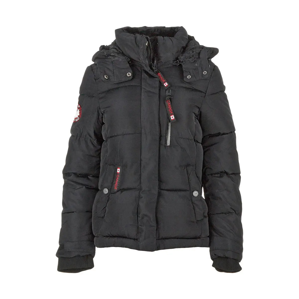 Canada Weather Gear Women's Long Puffer with Sherpa Lined Hood Puffer - Tophatter Daily Deals