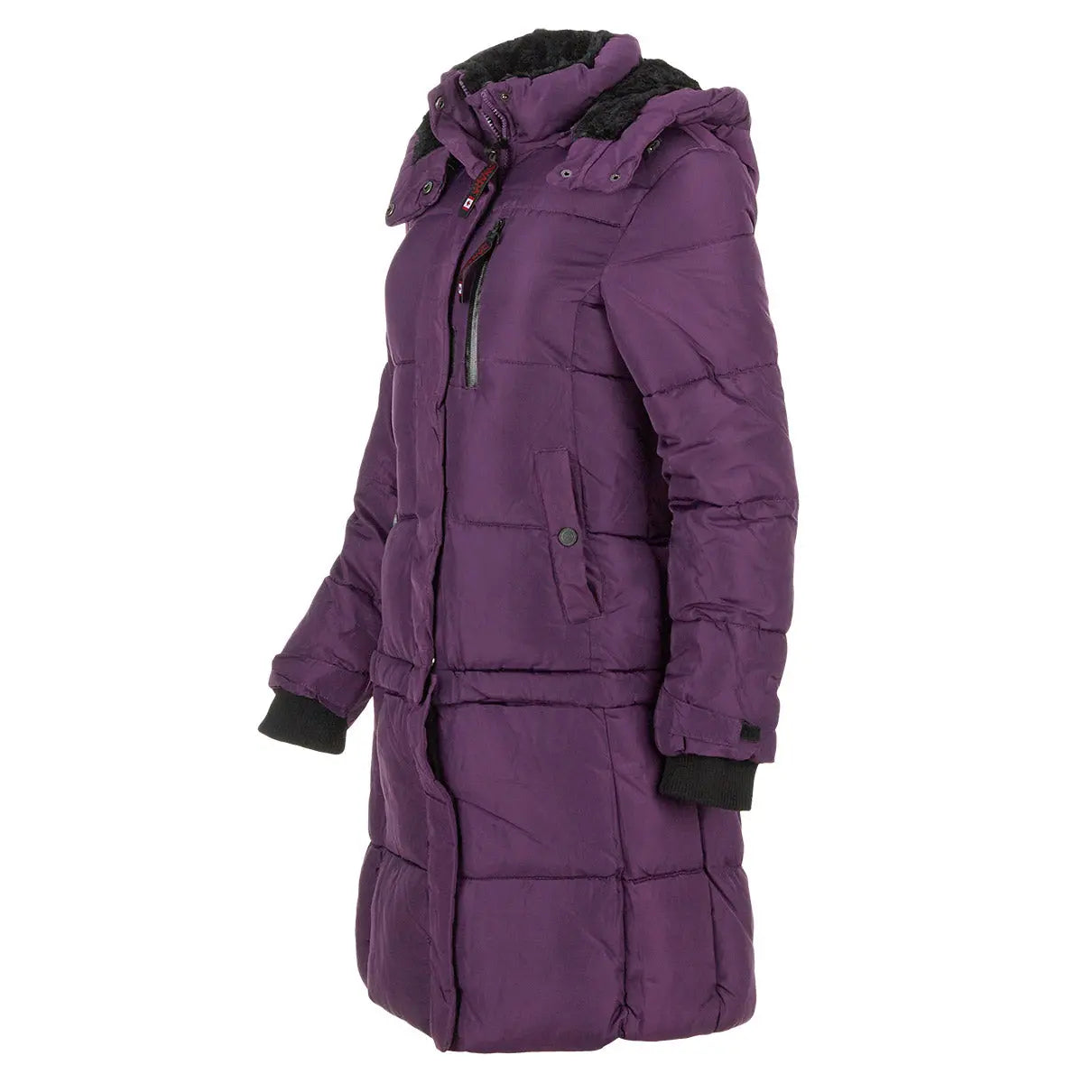 Canada Weather Gear Women's Long Puffer with Sherpa Lined Hood Puffer - Tophatter Daily Deals