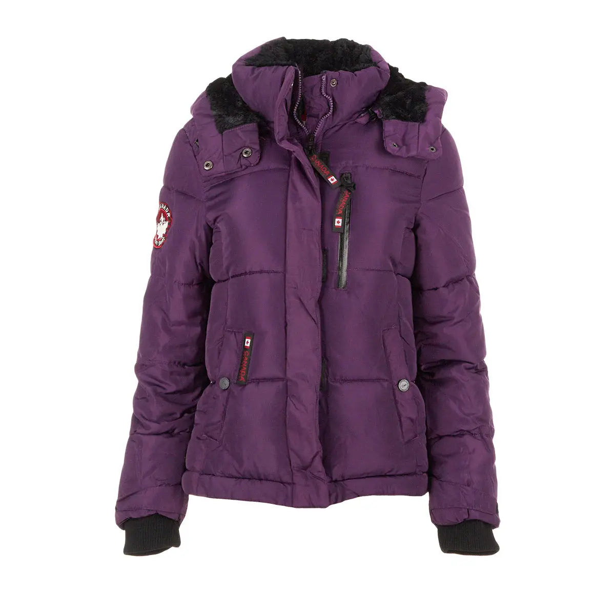 Canada Weather Gear Women's Long Puffer with Sherpa Lined Hood Puffer - Tophatter Daily Deals