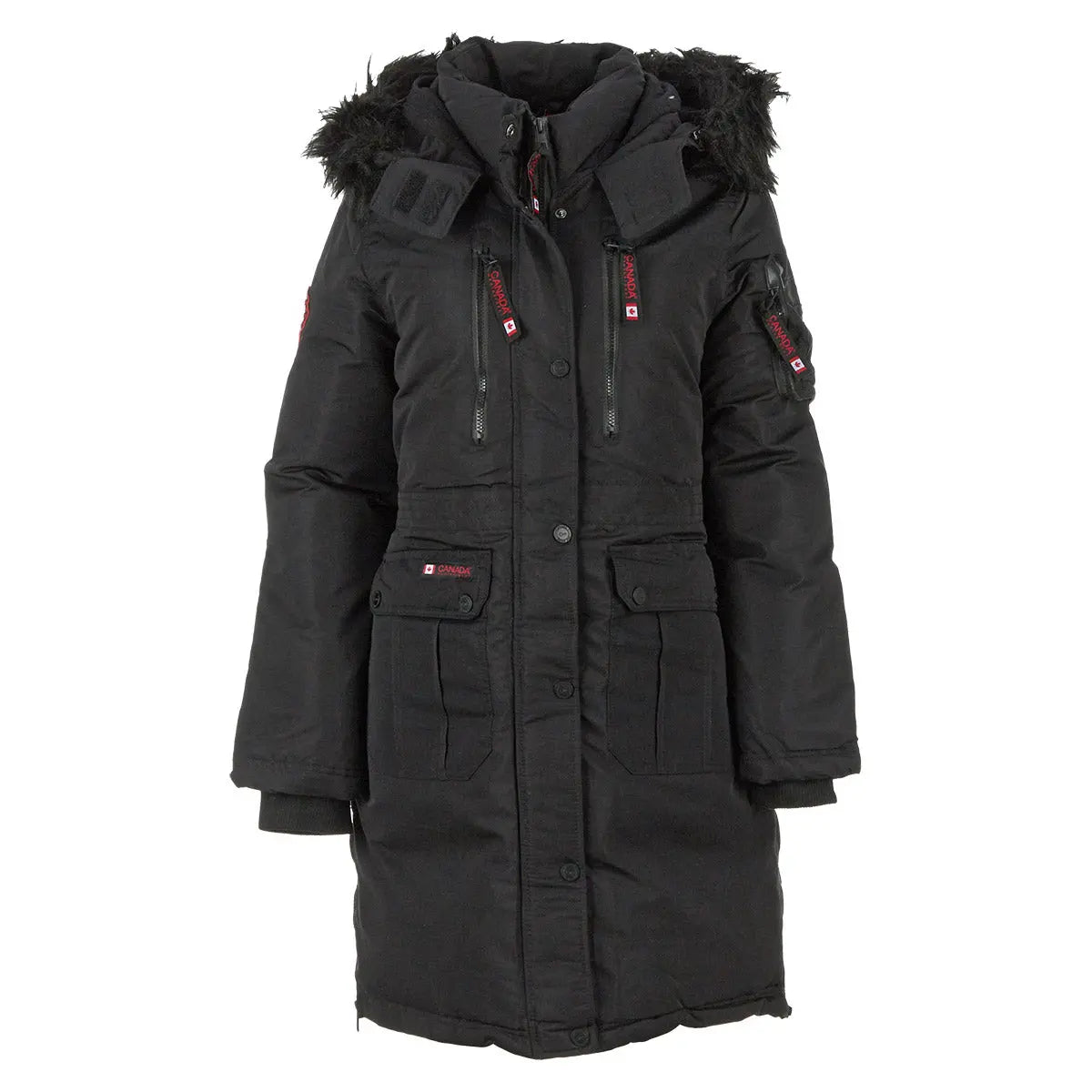 Canada Weather Gear Women's Long Puffer Black Puffer - Tophatter Daily Deals