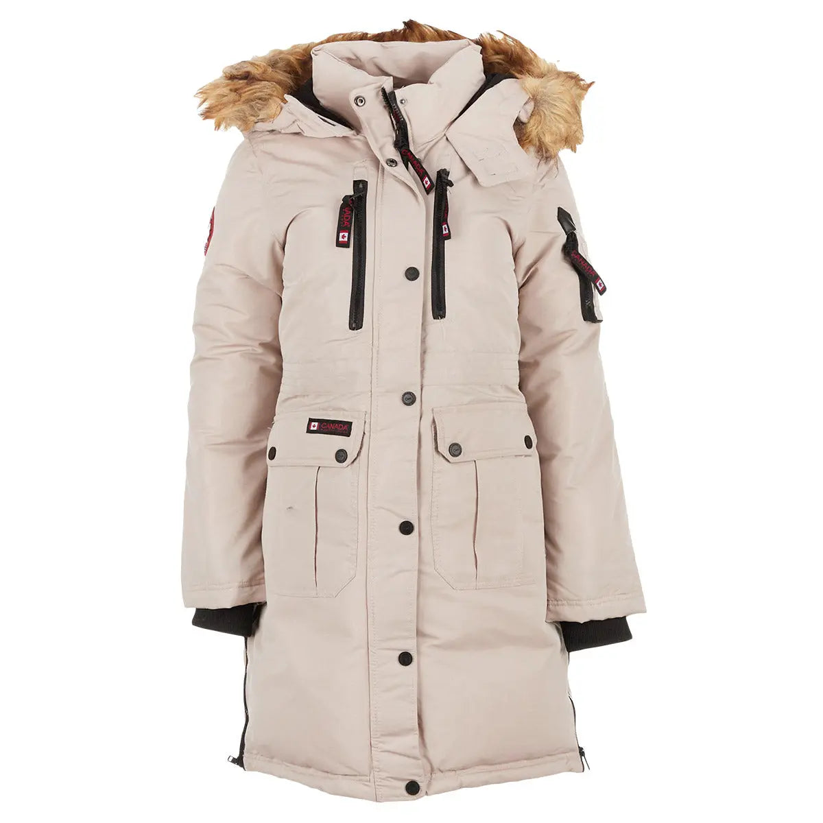 Canada Weather Gear Women's Long Puffer Sand Natural Puffer - Tophatter Daily Deals