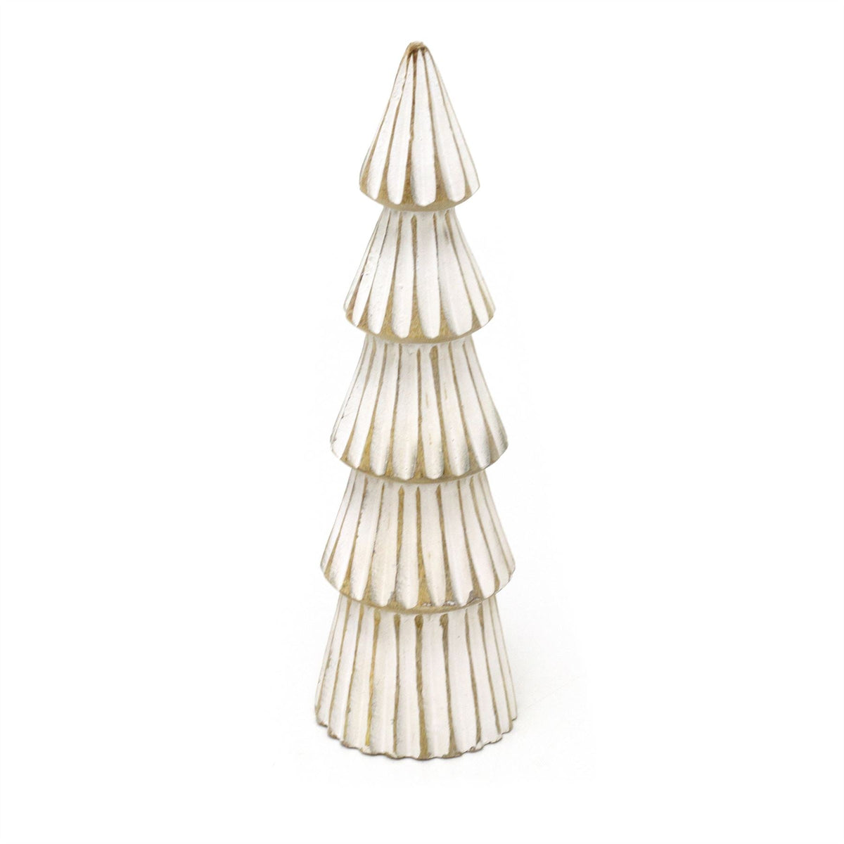 Shabby Chic White Wooden Christmas Tree | Rustic Christmas Tree Ornament - 26cm Ornament - Tophatter Daily Deals