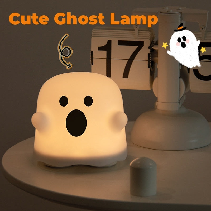 Silicone Night Light Touch Lamp Bedside Cute Halloween 3D Changing Face Moving Picture Frame - Tophatter Daily Deals