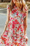 Ruffled Printed Mock Neck Dress Casual Dresses - Tophatter Daily Deals