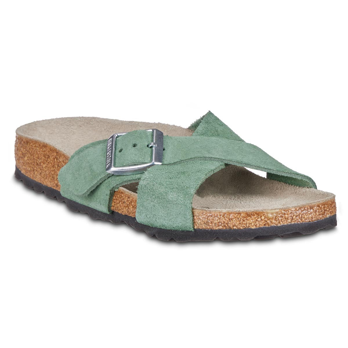 Birkenstock Siena Suede Leather Sandals Thyme Medium Narrow Footwear - Tophatter Daily Deals