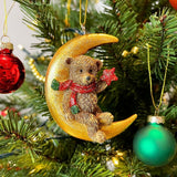 Teddy Bear on the Moon Christmas Bauble | Teddy Ornament for Christmas Tree 8cm Baubles - Tophatter Daily Deals