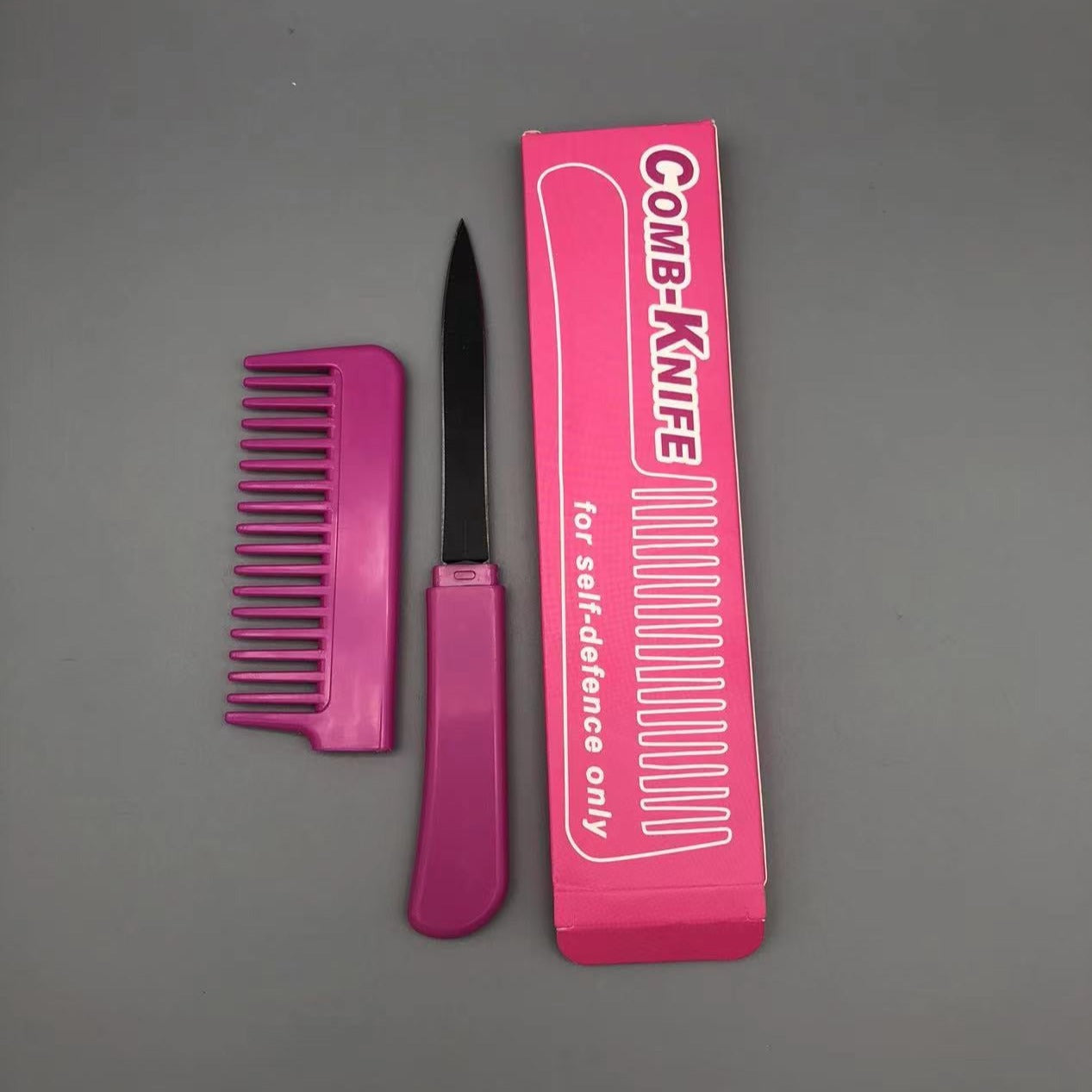 Comb Brush Knife Hidden Knife Self Defense For Women Gift For Besties Pink - Tophatter Daily Deals